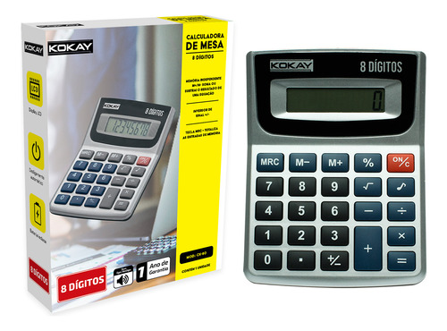 Calculadora De Mesa Escritório 8 Dígitos Comercial Display