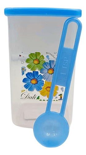 Recipiente Contenedor Plástico Tapa Y Cuchara 400 Ml 3 Pzas
