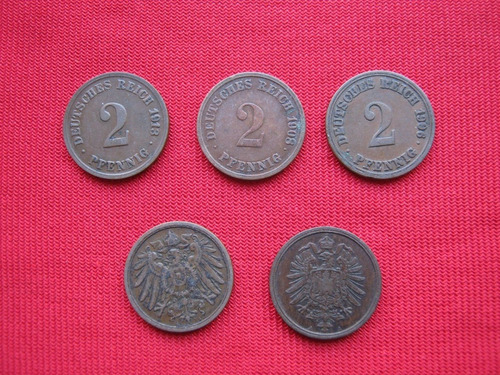 Alemania Imperio 2 Pfennig Varios Años Disponibles 