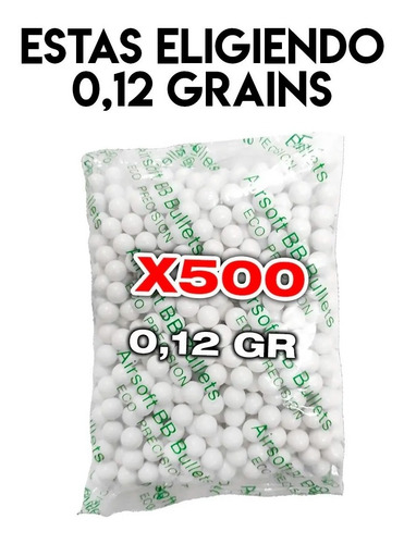 Imagen 3 de 9 de Balines Airsoft Goldenball 6 Mm X500 0,12 G - 0,20 G Bbs