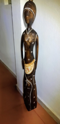 Adorno Mujer Africana En Madera 80 Cms De Altura