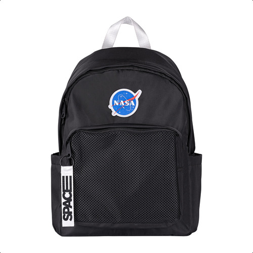 Mochila Backpack Nasa Black Space Acojinada Para Laptop 15.6 Color Negro Diseño de la tela Lisa