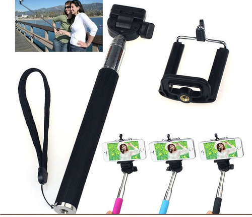 Extensível Handheld Auto-retrato Tripé Monopé + Clip Holder