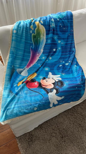 Mickey - Manta Polar Soft Con Flecos 1.50 X 1mts