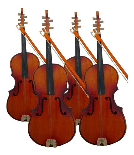 Set 4 Violines Juguetes Musicales Artesanales Niño Niña