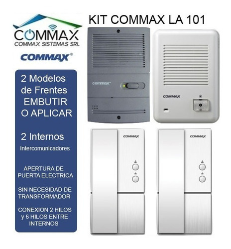 Imagen 2 de 6 de Portero Commax La 101 - 2 Internos ( Embutir O Aplicar )