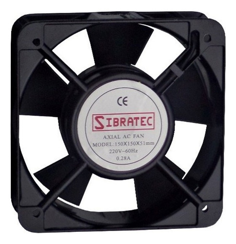 Ventilador Cooler 15x15x5,1cm Bivoft 110/220v Led Preto