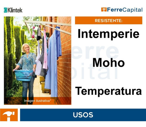 Lazo Tendedero De Polietileno, 10 M, Klintek 55946 Color Barios