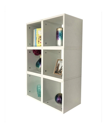 Librero Decomobil Alicent Organizador Minimalista 6 Estantes Color Blanco