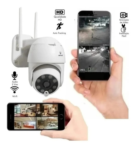 Camera Segurança Segue Detector Movimento Wifi Audio 1080p