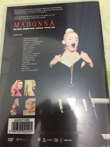Dvd Madonna - Blond Ambition Japão (finally Enough Love)