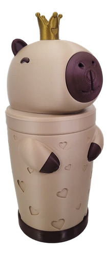 Vaso Milkshakes 300ml Con Sorbete De Regalo Capibara Corona