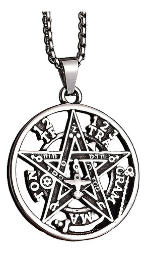 Collar Tetragramma Pentagrama Acero Inoxidable Unisex