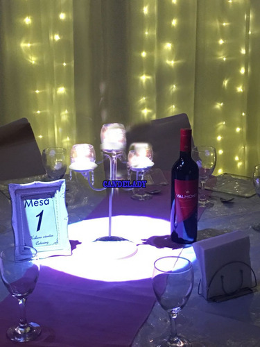 15 Unidades De Porta Vela Candelabro Con Cairel - Evento