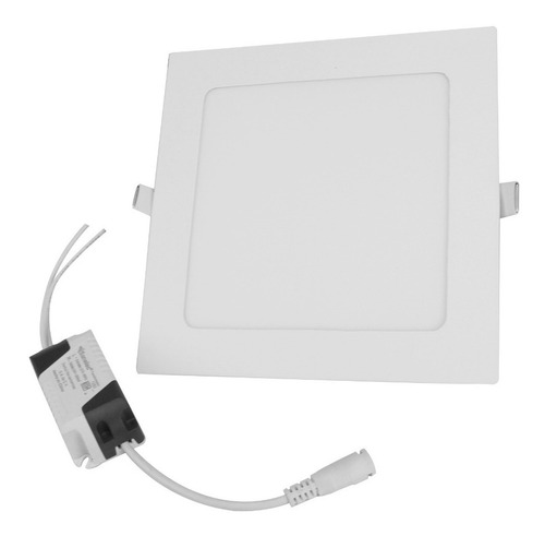 Luminario Led Sanelec 12w Cuadrado Para Empotrar Luz Fría Color Blanco