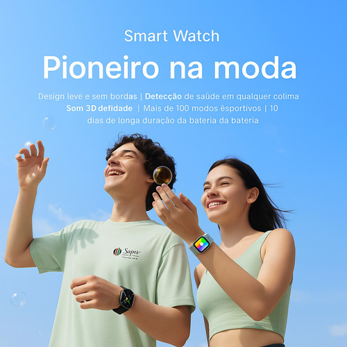 Smartwatch Com Chamadas, Foto Na Tela, 2 Pulseiras, Bluetooth, Compatível Android Ios, Tela Touch, Notificações, À Prova Dágua, Relógio Esportivo Unissex - Super Fast Acessórios, Cor Da Caixa Silver
