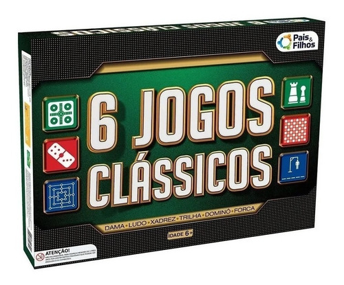 6 Jogos Clássicos Em 1 Ludo Trilha Xadrez Forca Dama Dominó