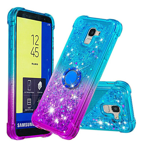 Funda Con Cierre De Anillo Degradado Para Samsung J6 2018