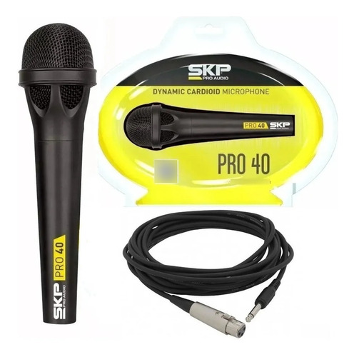 Micrófono Skp Pro 40 Con Cable 5mts Cuerpo Metalico De Mano