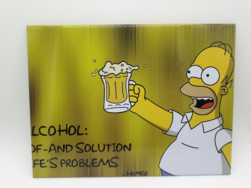 Placa Metal Os Simpsons  Homer Cerveja Beer 26x20cm 