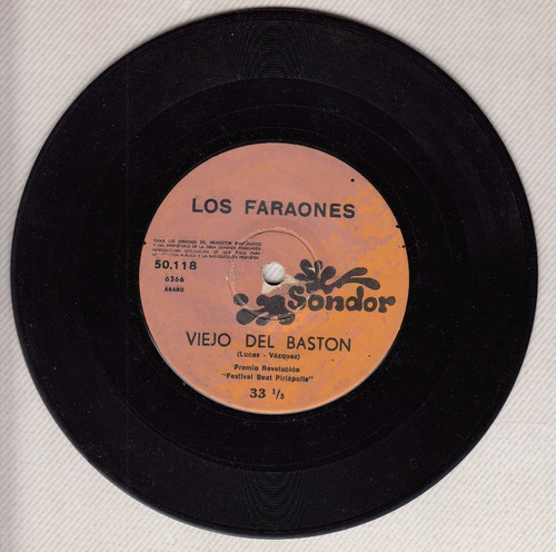 1968 Simple Vinilo Los Faraones Premio Piriapolis Uruguay 