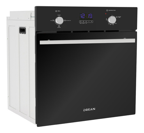 Horno A Gas Empotrable 60 Cm Negro Digital Drean Hgdr601cn