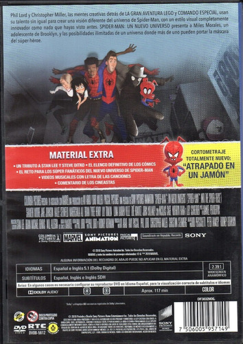 Spider - Man - Un Nuevo Universo - Español - R1 Y 4 - Dvd | MercadoLibre