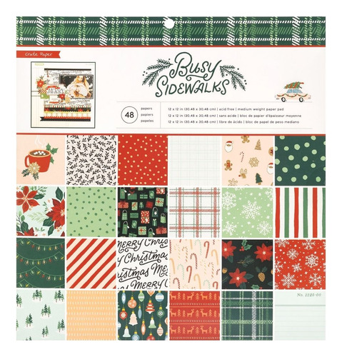 48 Hojas Block Papel 12x12 Navidad Santa Claus Scrap Tarjet
