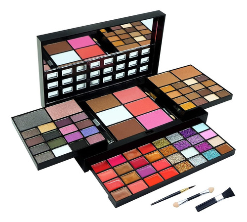 Kit De Maquillaje Completo Sombra Brillos Polvos Labios 