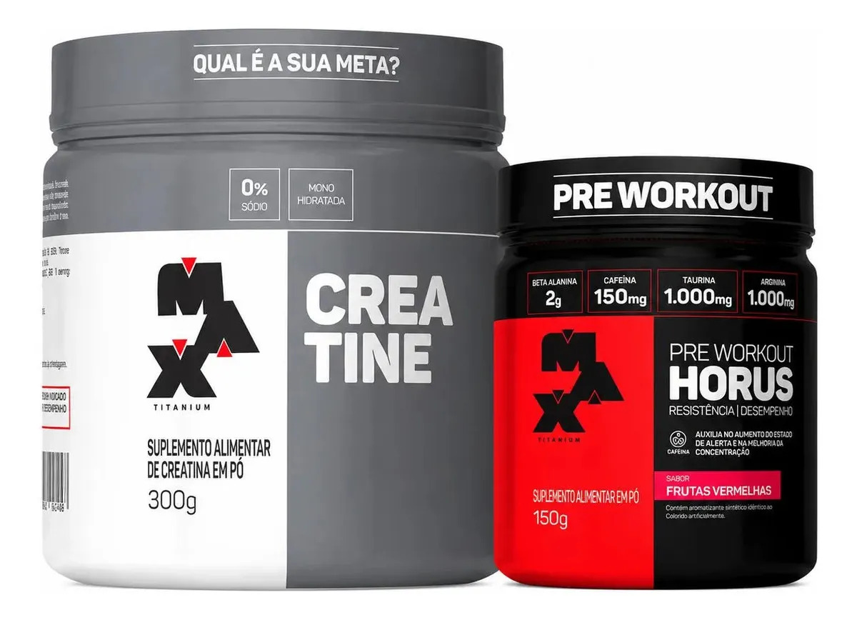 Kit Creatina 300g + Horus 150g Frutas Vermelhas Max Titanium Frutas Vermelhas