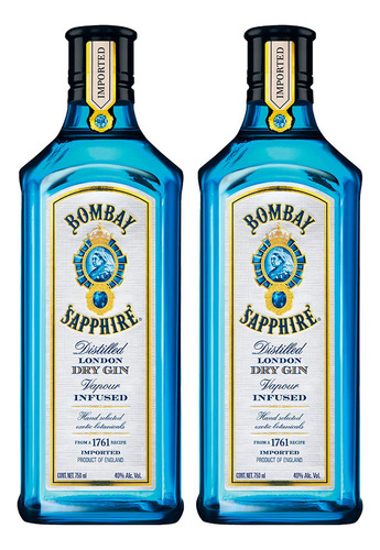 Pack De 2 Ginebra Bombay Sapphire 750 Ml