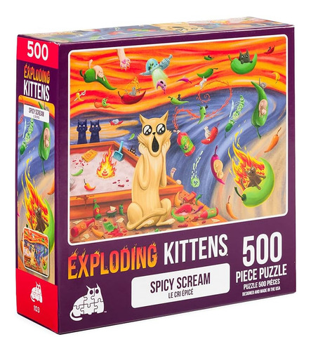 Puzzle De 500 Piezas De Exploding Kittens - Spicy Scream,...