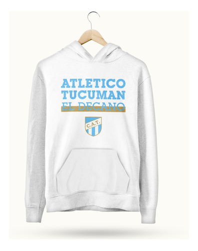 Buzo Canguro Club Atletico Tucuman Frase En El Pecho Blanco