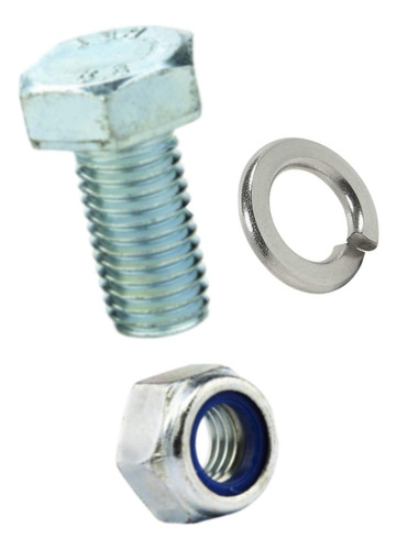 50 Parafusos M6 X 25 Mm Com Porca Trava E Arruela Pressão