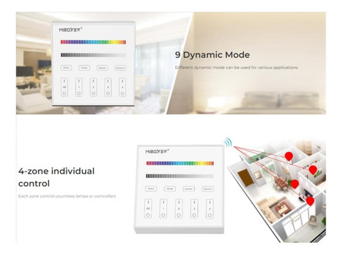 Miboxer B3 Panel De 4 Zonas Remote Rgbw, Batería De Control