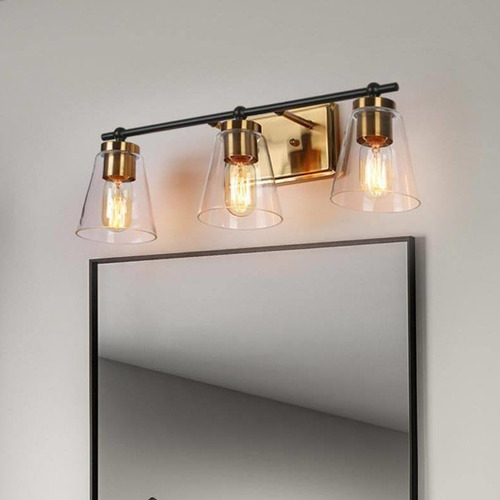 Luces De Baño De Oro Negro, Luz De Tocador De Baño, Luces De