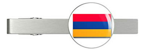 Armenia Flag Military Veteran Served Silver Tie Clip Tie Bar