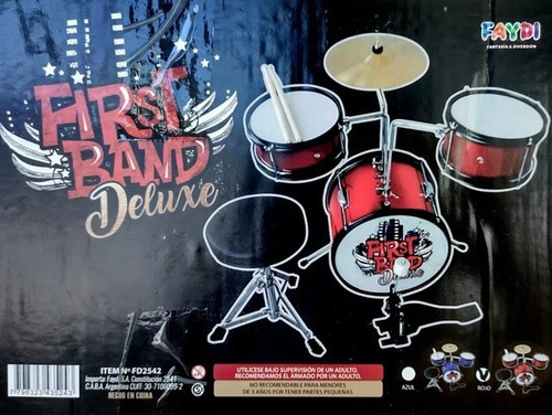 Imagen 4 de 6 de Bateria Musical Infantil Instrumento First Band Deluxe Metal