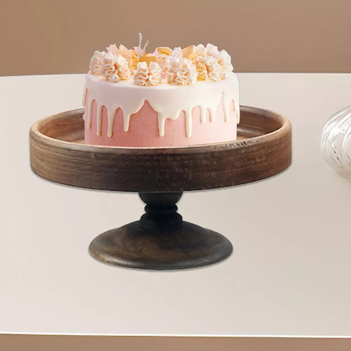 Soporte For Tartas De Madera Con Pedestal
