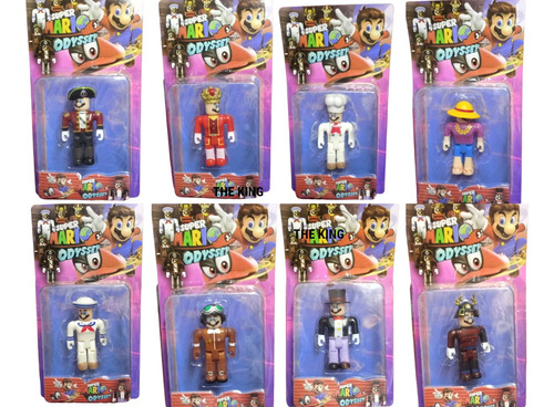 Set X 8 Muñecos Super Mario Odyssey - Armables Y Combinables