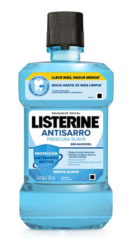 Listerine Enjuague Bucal Zero Anti Sarro 500ml