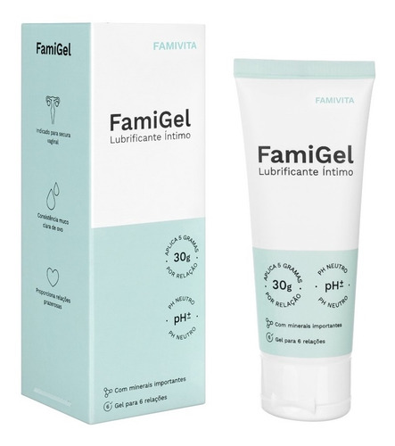 Famigel 30g - Lubrificante Íntimo Com O Ph Neutro E Minerais Fragrância Neutra