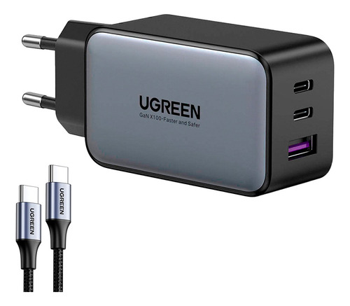 Ugreen Carregador Turbo Pd Máx. 65w + Cabo Usb Tipo C