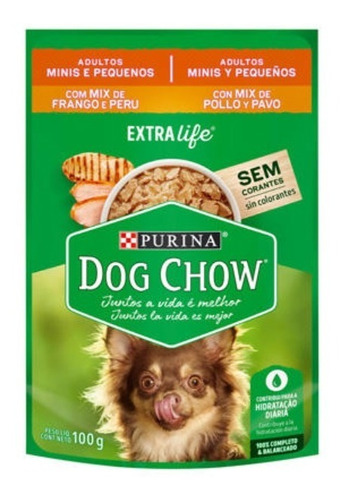 Dogchow Alimento Adultos Minis Pequeños Pollo Pavo 15x100gr