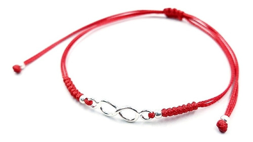 Pulsera Hilo Rojo, Con Infinito De Plata. 