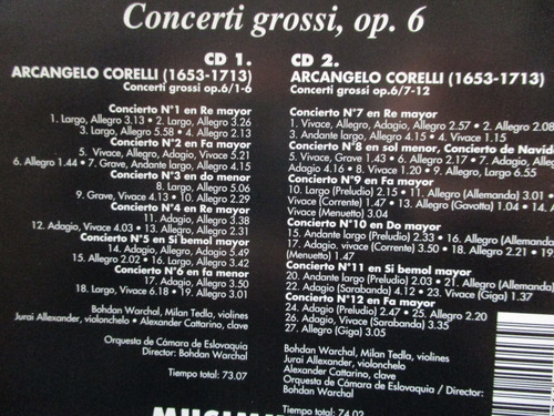 Corelli - Concerti Grossi, Op. 6. Eslovaquia, Bohdan Warchal
