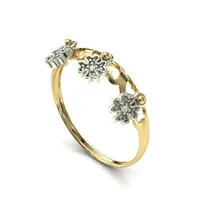 Comprar Anel Vazado 18k 3 Pingentes Trevo S Diamantes - Cor Ouro
