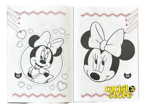 Libro Para Colorear Minnie Mouse Corazon Libro Pintar Niños