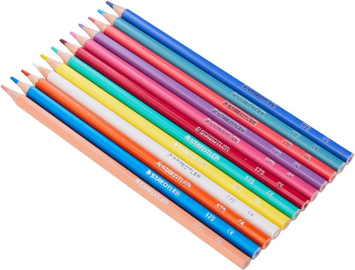 12 Lapices Colores Pastel Sin Madera Staedtler