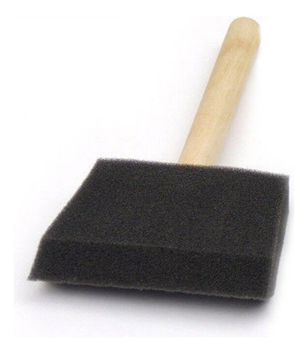 Brocha De Esponja Negra 5cm Con Mango De Madera Para Diy